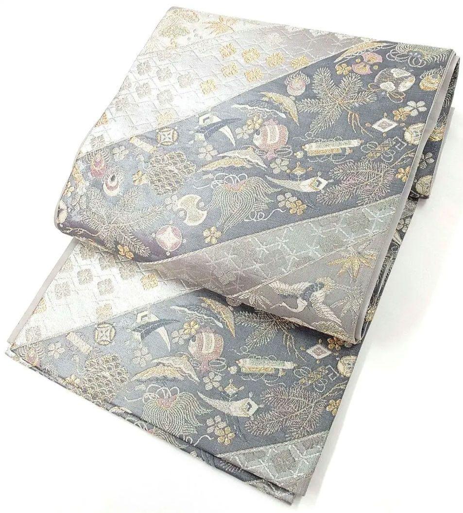 FN12116k 着物 正絹 袋帯 六通柄 宝尽くし