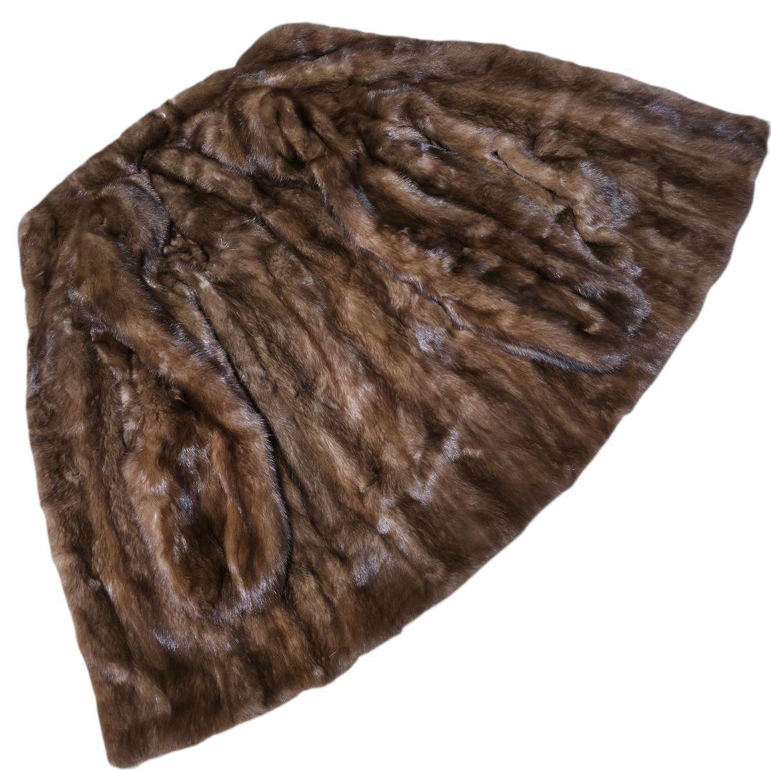 美品 デミバフミンク ファーコート 本毛皮 15 3L位 極太袖