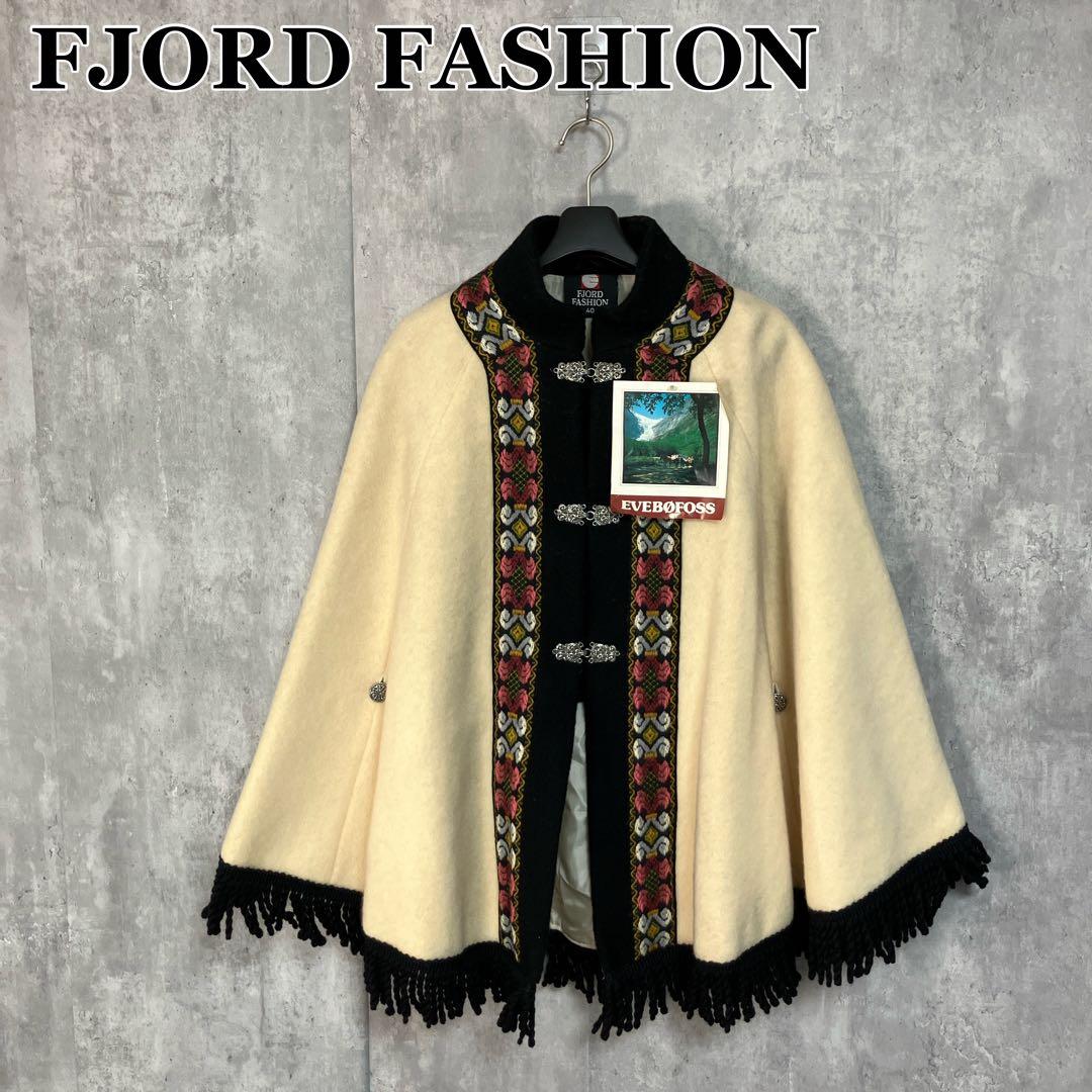 デットストック FJORD FASHION ノルウェー製 ニットポンチョ 40