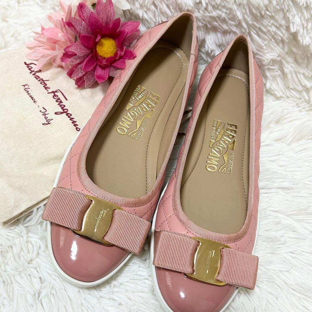 【美品】Salvatore Ferragamo フェラガモ バレリーナパンプス