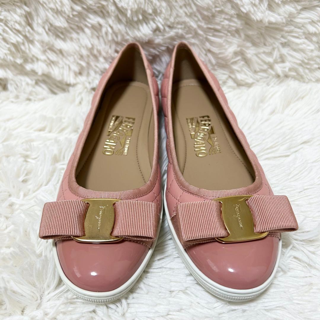 【美品】Salvatore Ferragamo フェラガモ バレリーナパンプス