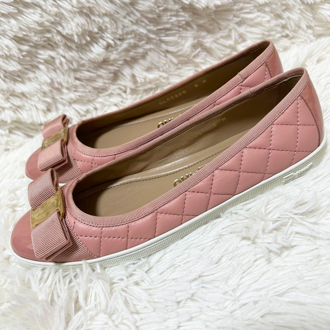 【美品】Salvatore Ferragamo フェラガモ バレリーナパンプス