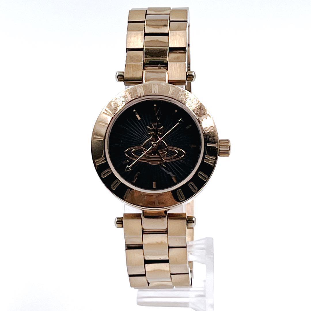 入手困難✨ ヴィヴィアンウェストウッド　デカオーブ ブラック ゴールド ラウンド