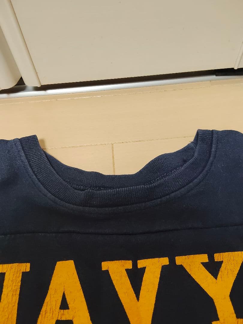 チャンピオン NAVY 両面プリント 七部袖 XLヴィンテージ USA