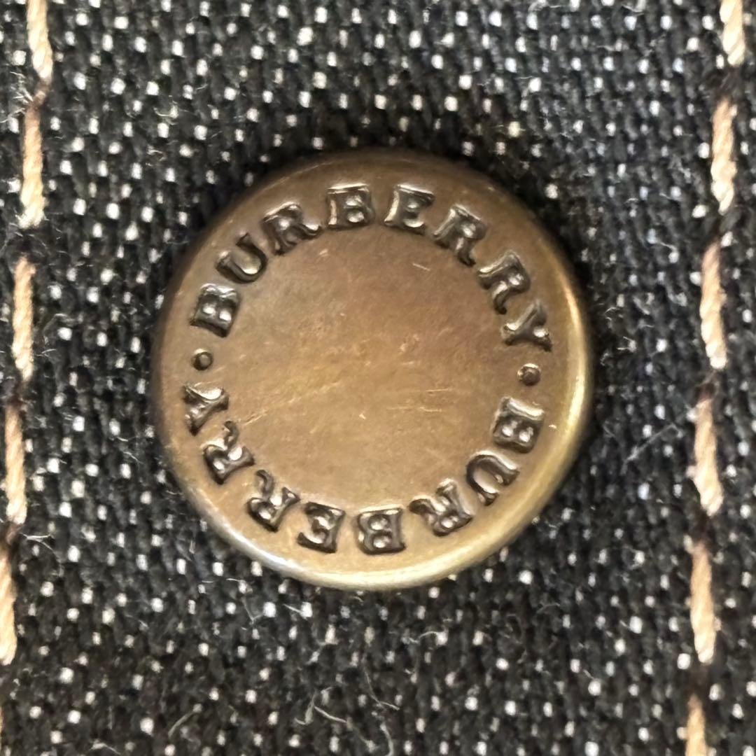 美品 バーバリーロンドン デニムジャケット 裏地チェック ブラック L