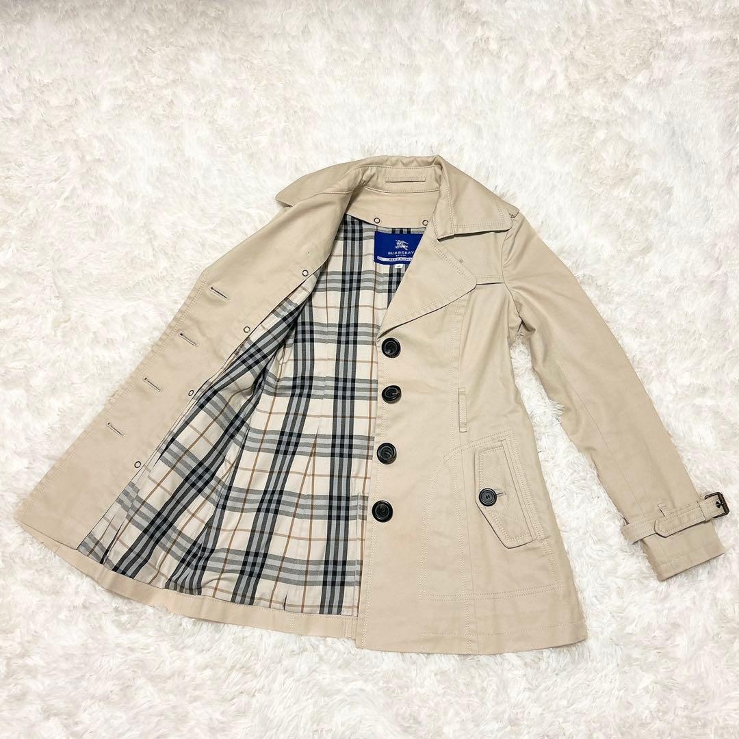 ✨美品✨ バーバリーブルーレーベル トレンチコート ノバチェック ベルト 38