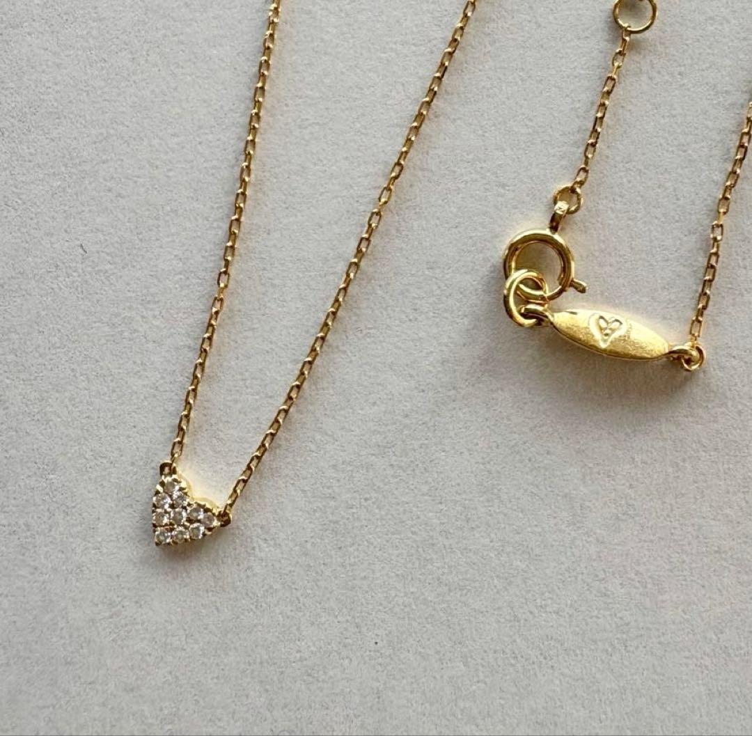 AHKAH ハートパヴェ ネックレス 18K