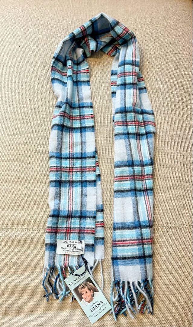 【未使用品LOCHCARRON】ダイアナ妃 カシミヤ100%マフラー