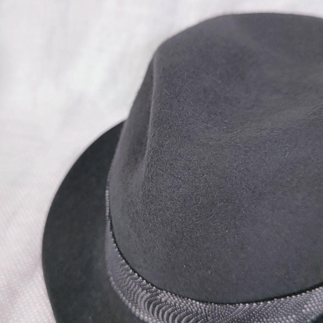 伊製ボルサリーノBorsalinoラビットファーフェルト中折れハット58グレー