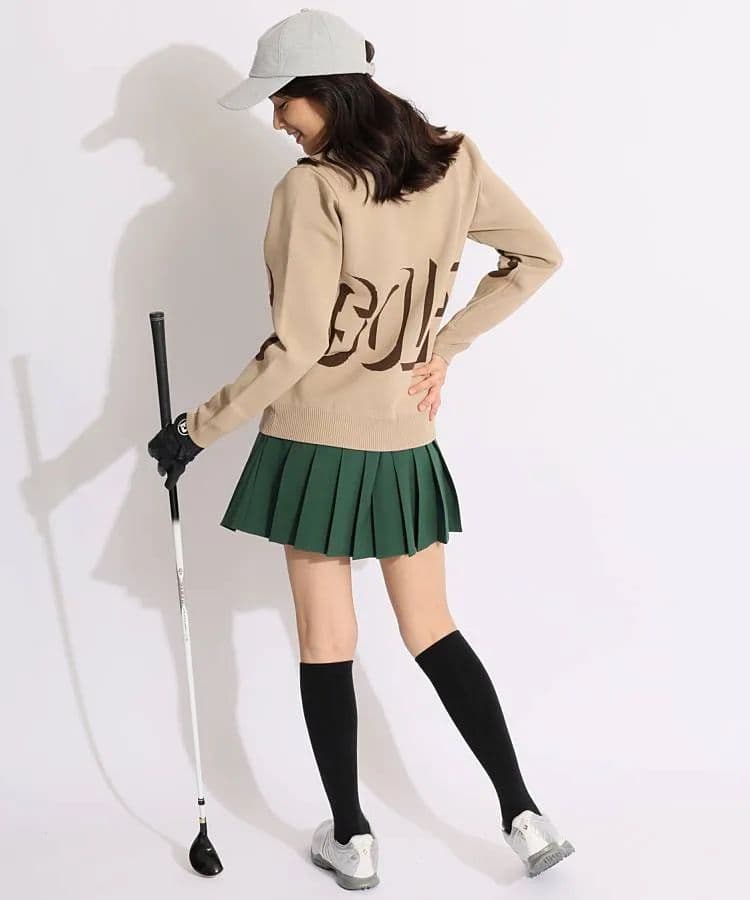 ★新品★BEAMS　GOLF　シャドーロゴジャガードクルーネックニット　L