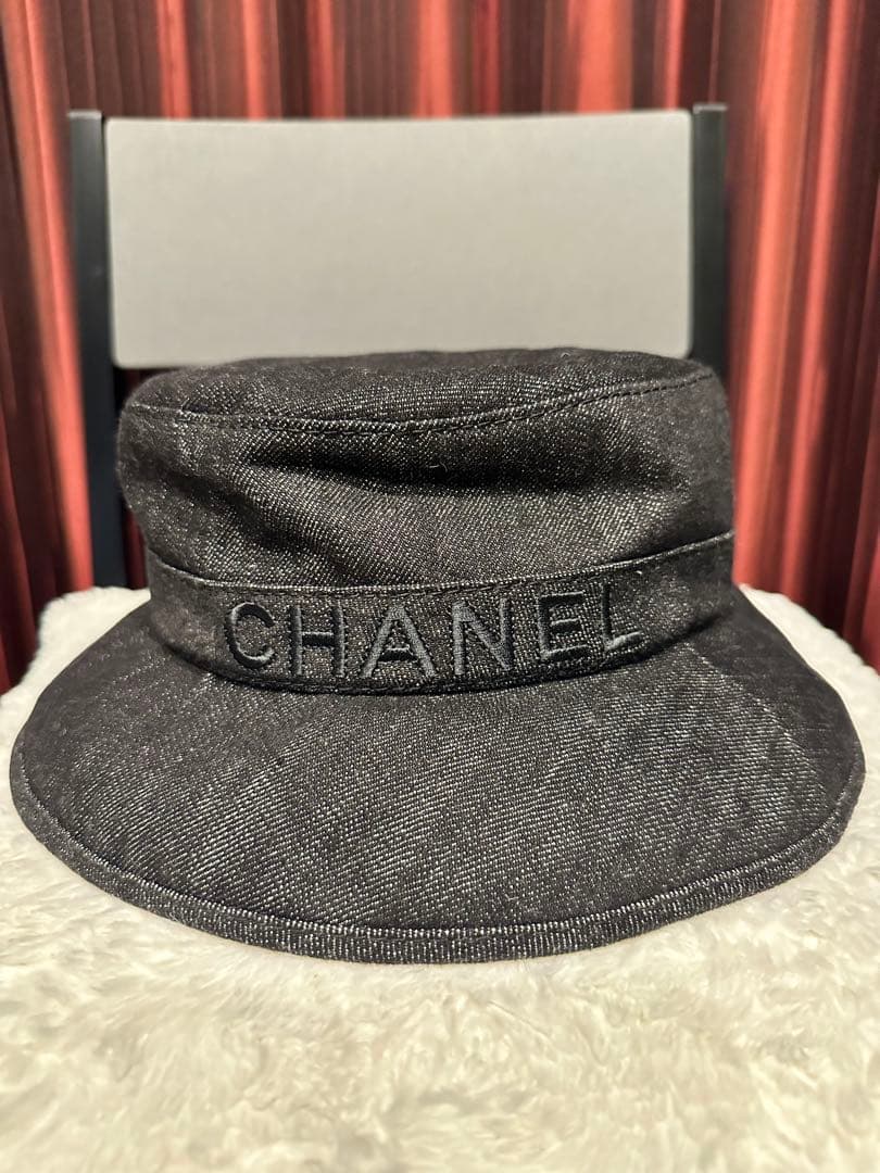 CHANEL ブラック バケットハット Mサイズ