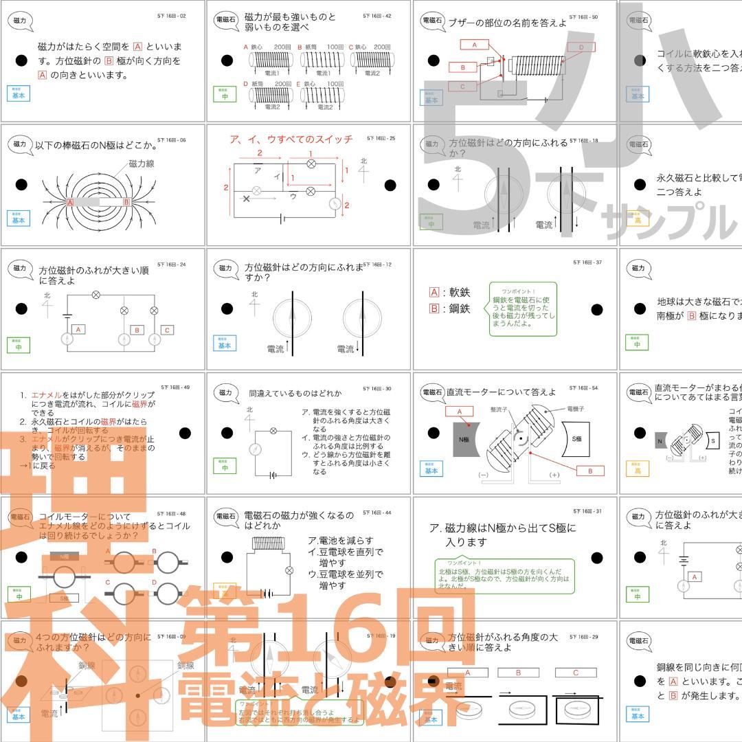 中学受験 暗記カード 【5年下 社会・理科6-18回】予習シリーズ 組み分け