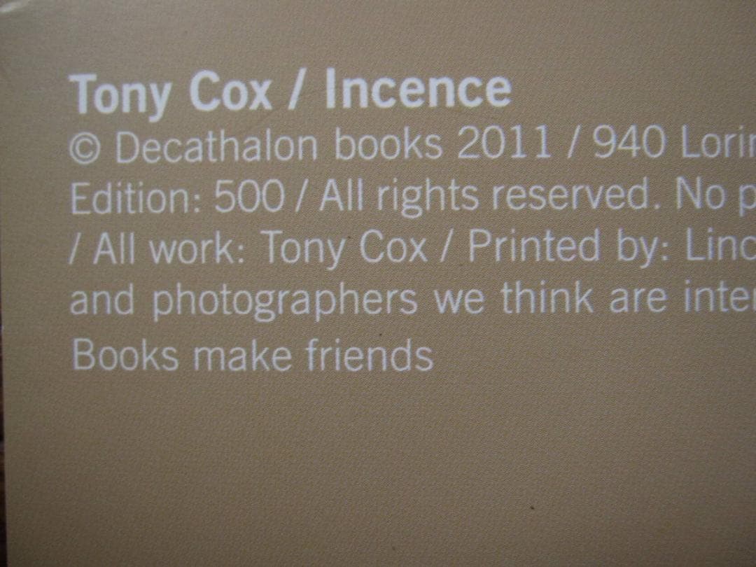 Incense　Tony Cox　トニー・コックス　限定500部