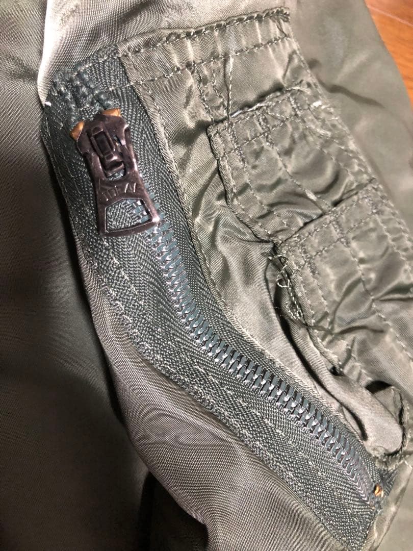 即決 極美品 80s USA製 ALPHA MA-1 セージグリーン L