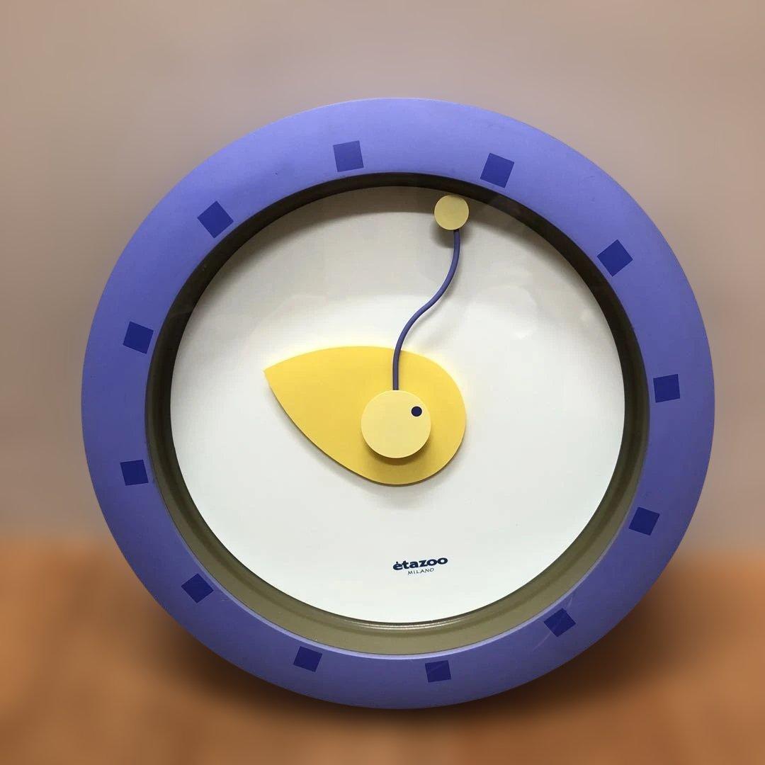 [希少] Lemnos レムノス ポストモダン 掛け時計 佐藤まどか 紫 日本製