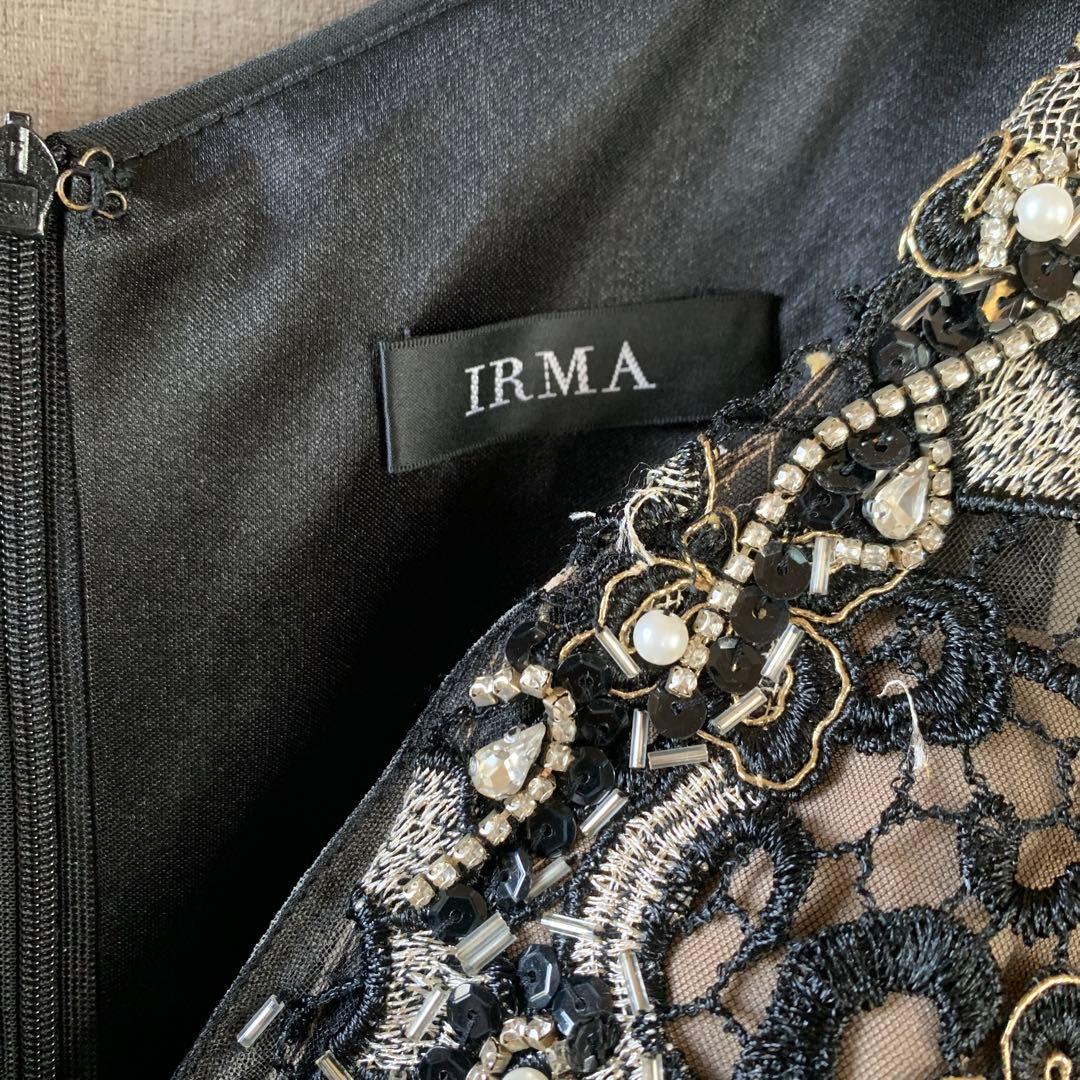 IRMA ミニドレス 黒 ビーズ刺繍 キャバクラドレス