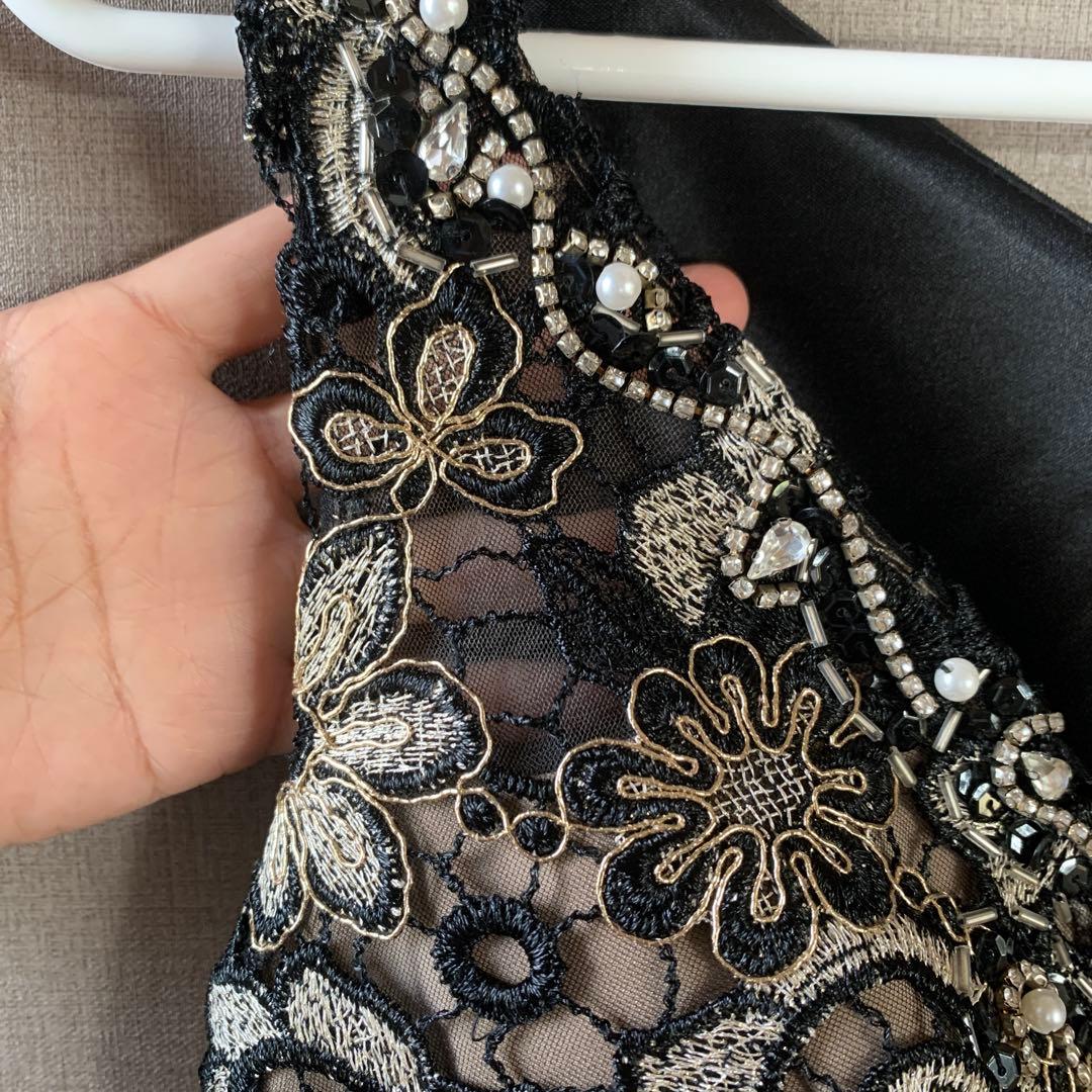 IRMA ミニドレス 黒 ビーズ刺繍 キャバクラドレス