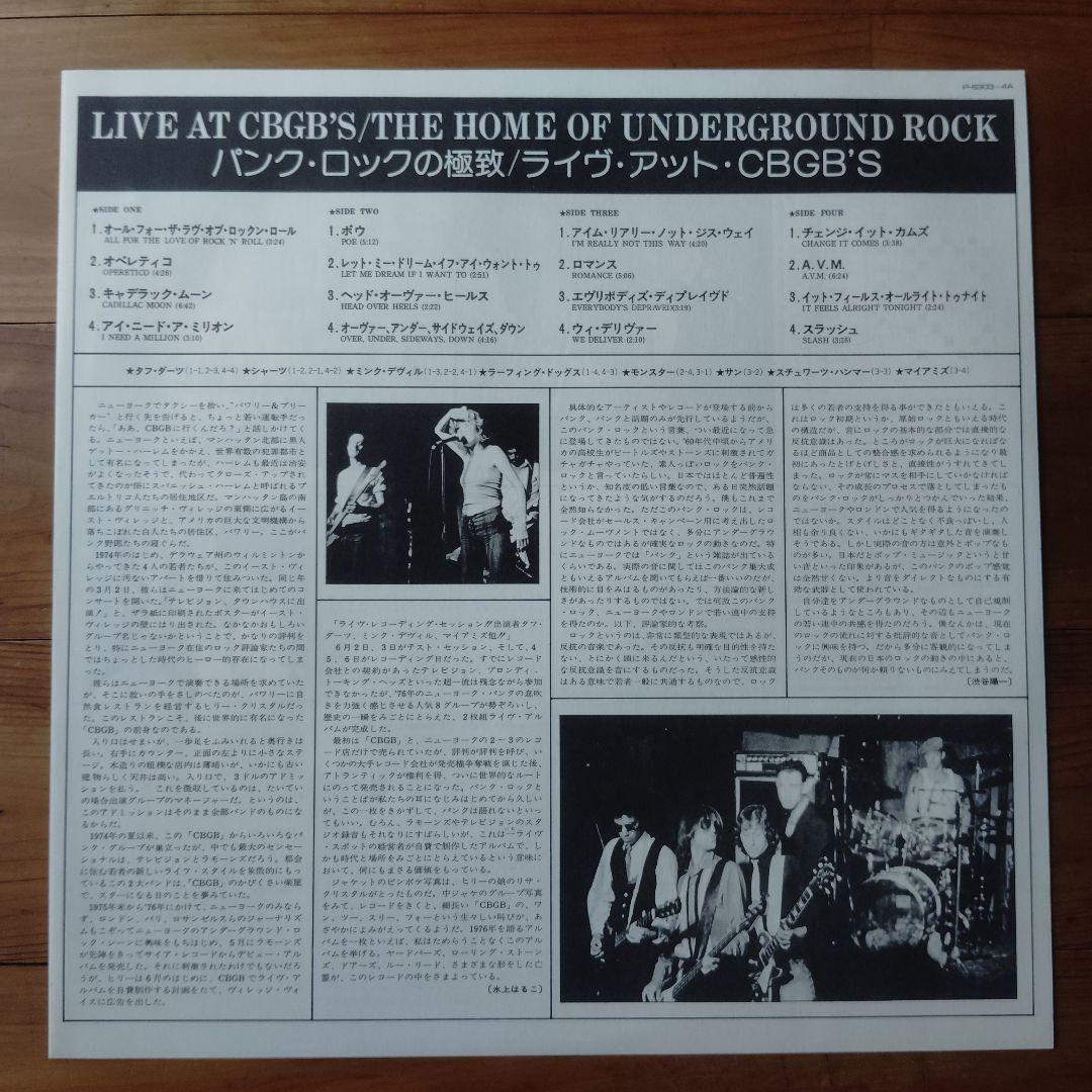 LIVE AT CBGB's パンクロックの極致 2LP