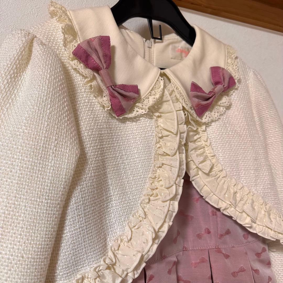 シャーリーテンプル♥︎リボン襟付きワンピースとジャケットセット　120cm