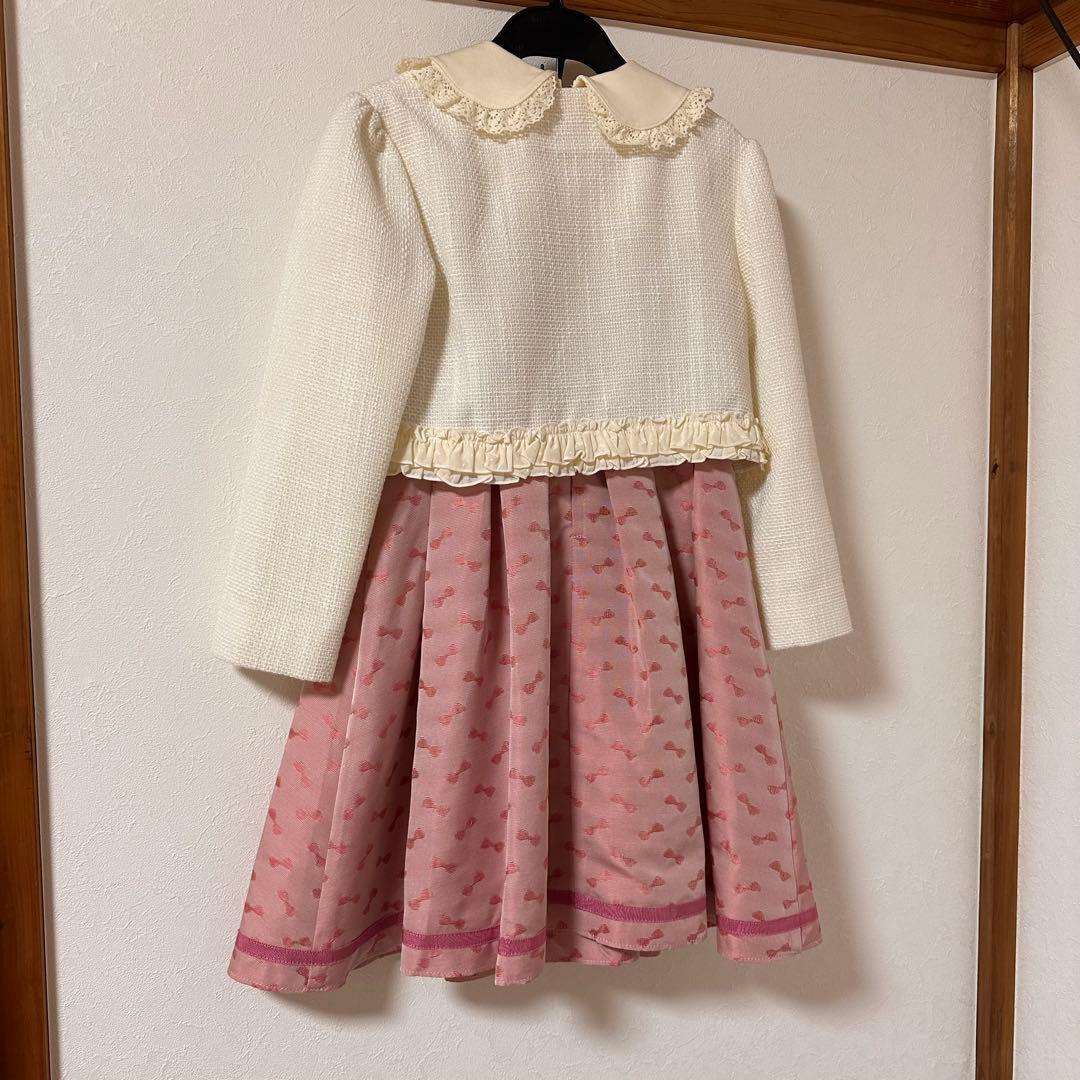 シャーリーテンプル♥︎リボン襟付きワンピースとジャケットセット　120cm