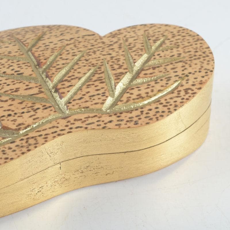 marimo　茶道具　雅象作　古竹内黒柿金塗　松竹香合　共箱　V　9490