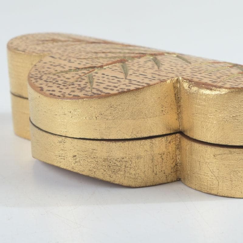 marimo　茶道具　雅象作　古竹内黒柿金塗　松竹香合　共箱　V　9490