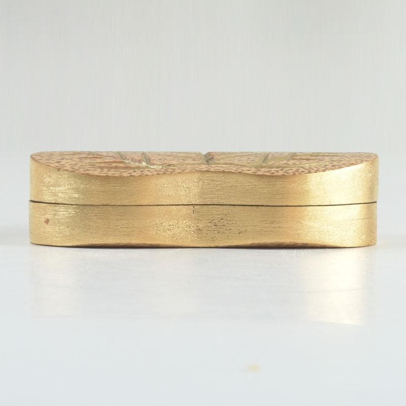 marimo　茶道具　雅象作　古竹内黒柿金塗　松竹香合　共箱　V　9490