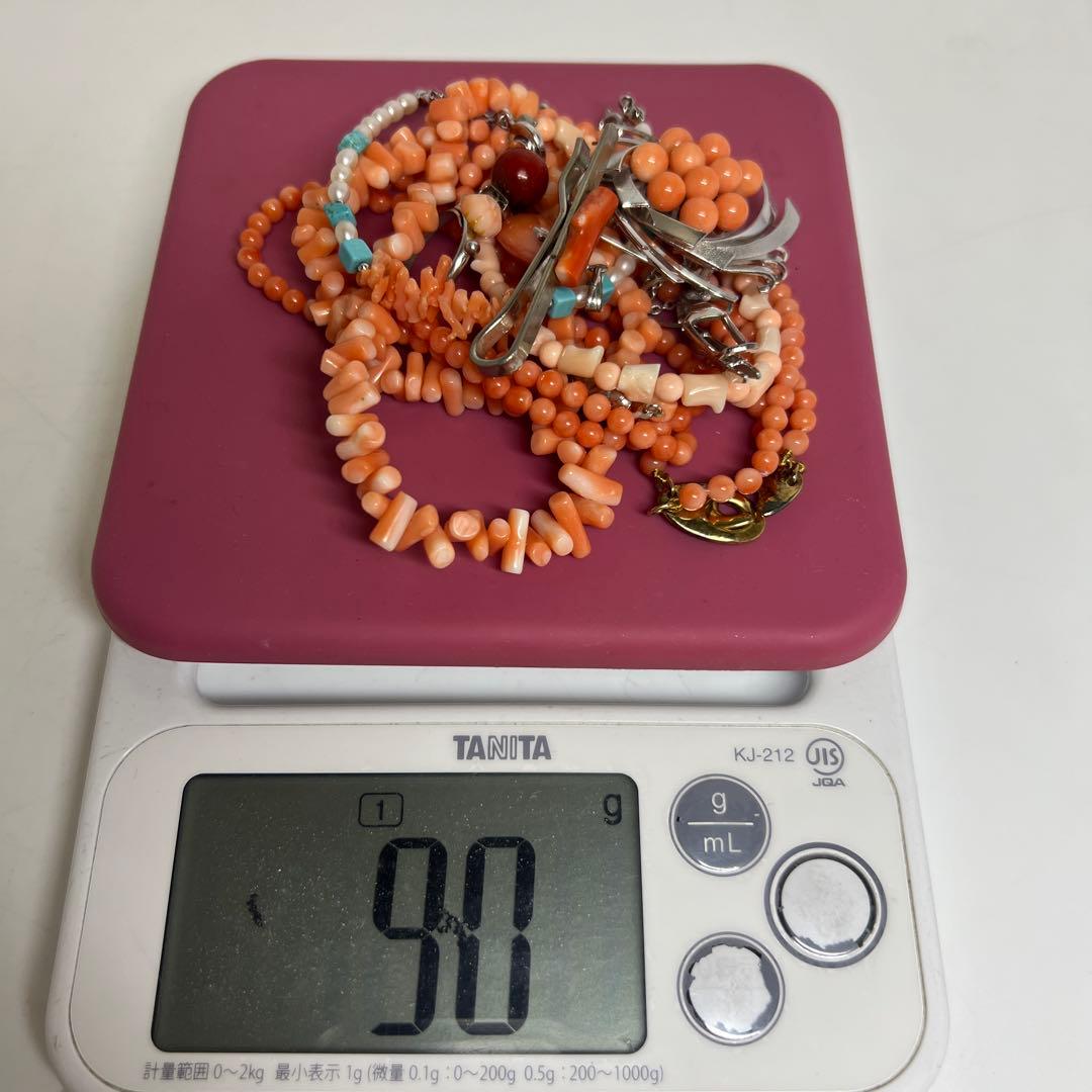 本珊瑚　アクセサリー　90g 東K7-1208☆2F