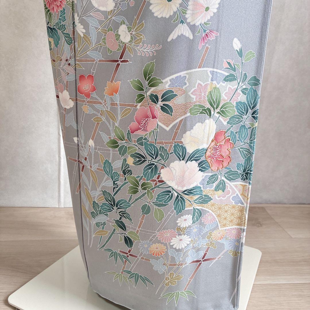 訪問着　フルセット　着物　正絹　四季草花　卒業式　入学式　金駒刺繍　G3