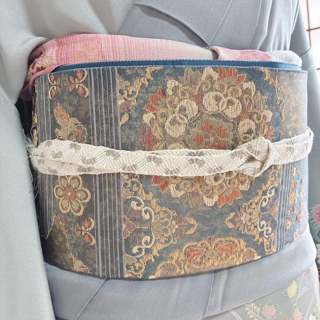 訪問着　フルセット　着物　正絹　四季草花　卒業式　入学式　金駒刺繍　G3