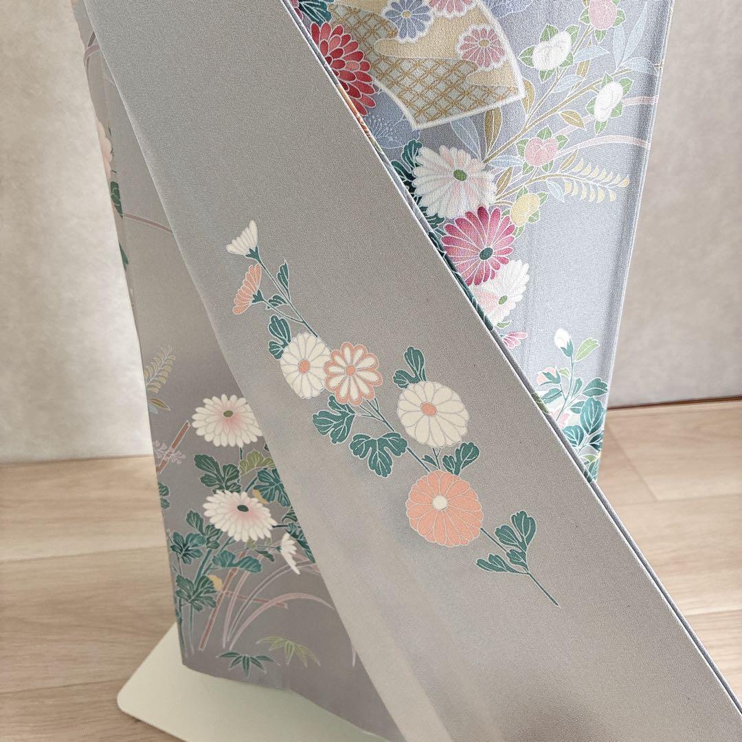 訪問着　フルセット　着物　正絹　四季草花　卒業式　入学式　金駒刺繍　G3