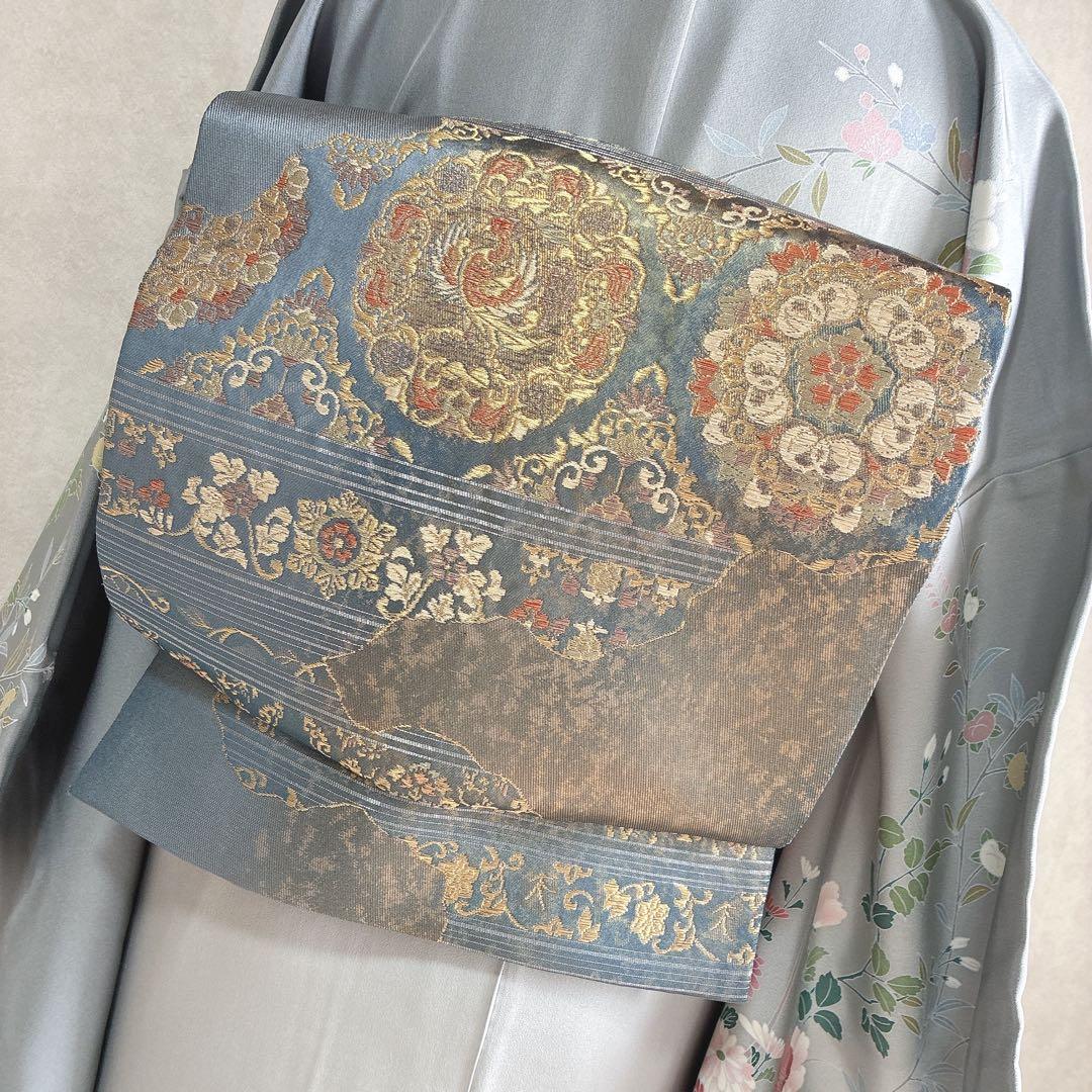 訪問着　フルセット　着物　正絹　四季草花　卒業式　入学式　金駒刺繍　G3