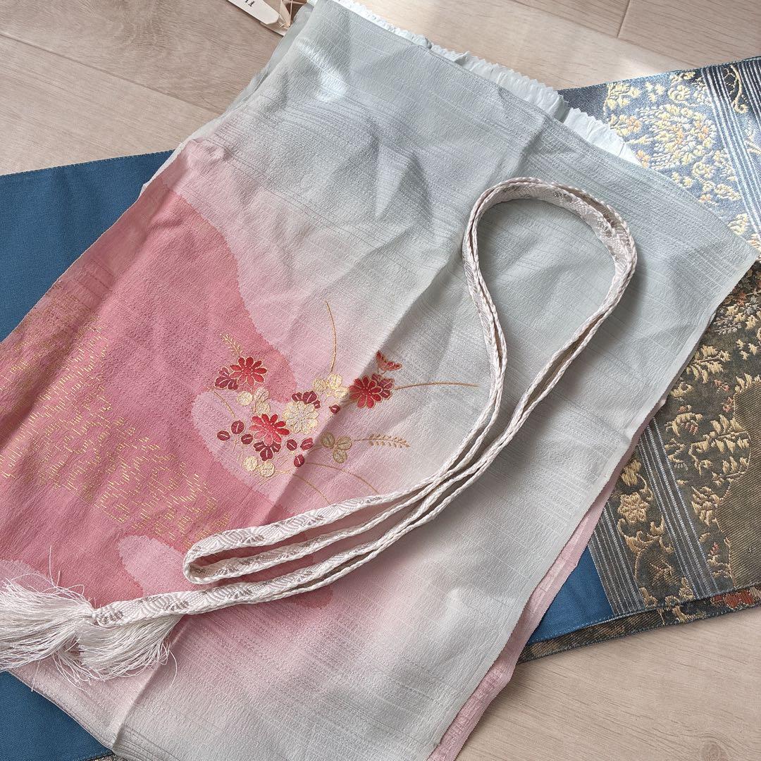 訪問着　フルセット　着物　正絹　四季草花　卒業式　入学式　金駒刺繍　G3