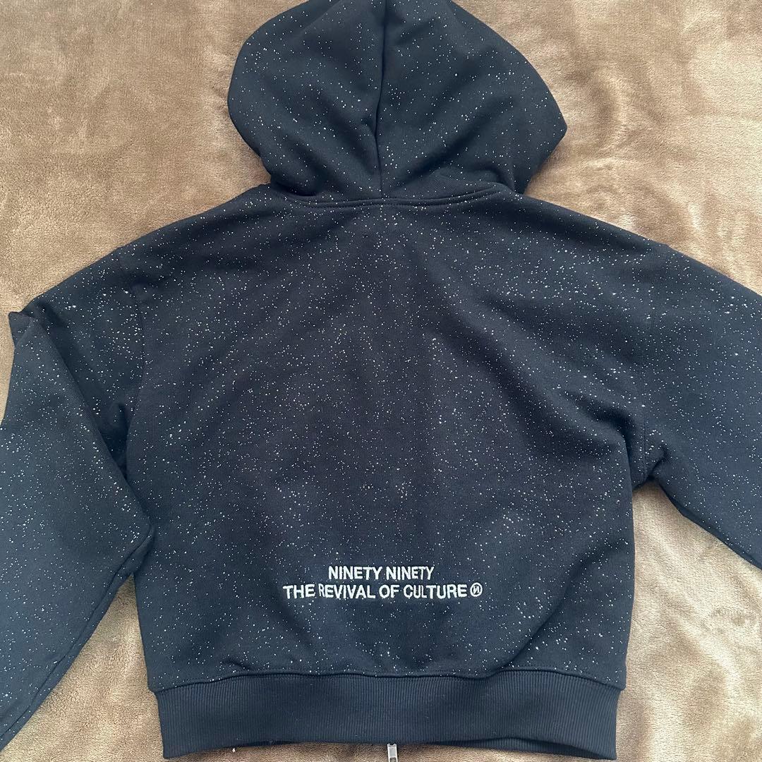 トップス 9090 girl 90 Logo Glitter Zip Hoodie