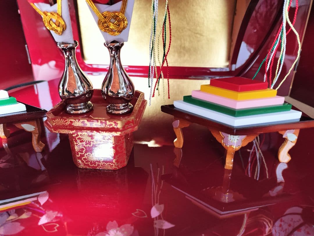 雛人形飾り台屏風円形台 1体 2段