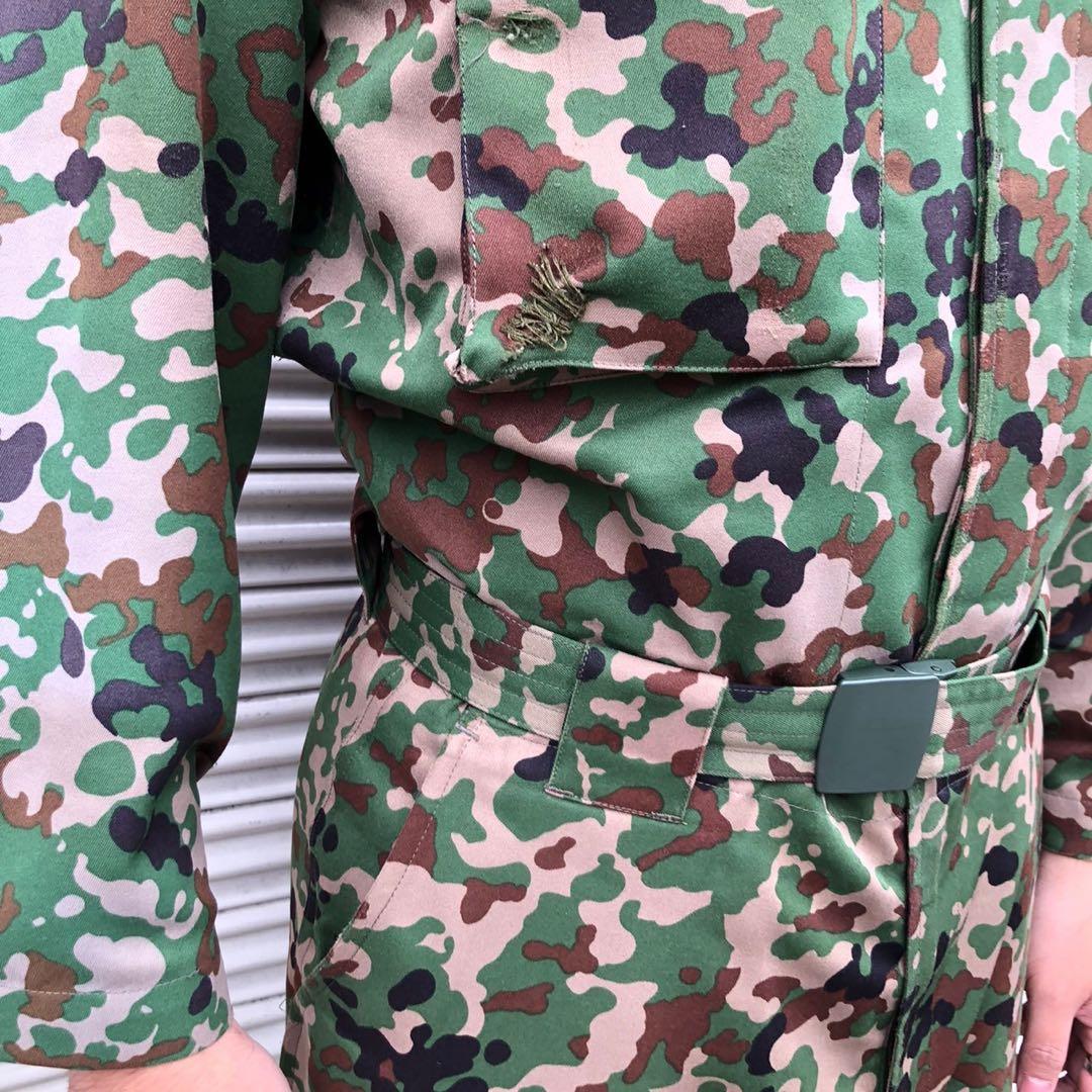 貴重 陸上自衛隊 陸自迷彩 カモフラ セットアップ キャップ ベルト 4点セット
