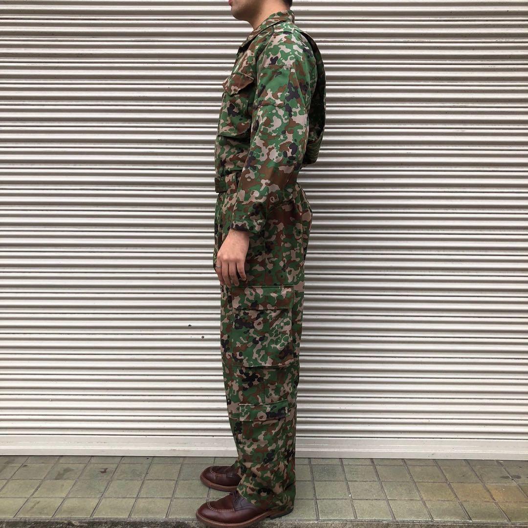 貴重 陸上自衛隊 陸自迷彩 カモフラ セットアップ キャップ ベルト 4点セット