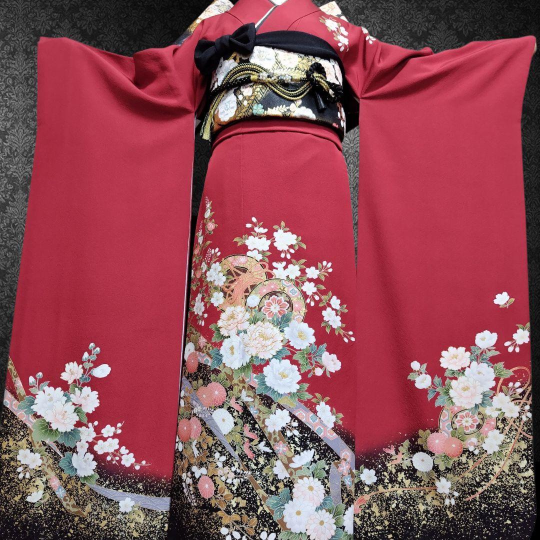 SALE中☆振袖フルセット・成人式・古典柄・金彩加工・金駒刺繍・やまと誂製