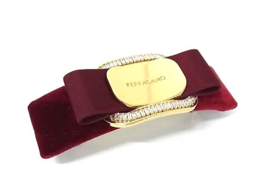 新品　現行　FERRAGAMO　フェラガモ　バレッタ　ビジュー　ヘアアクセサリー