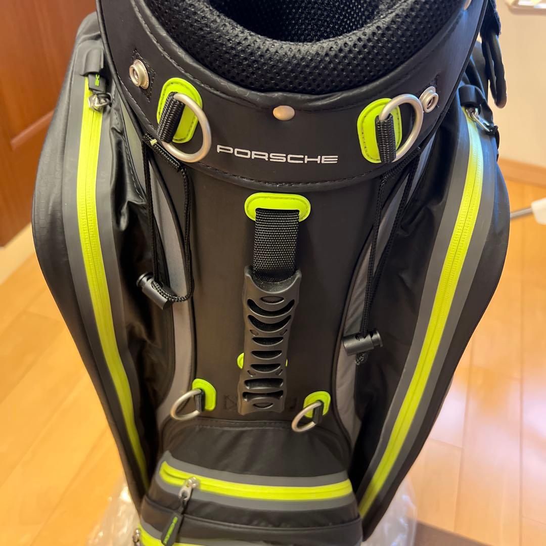 ポルシェ キャディバッグ ブラック/グレー/ライムグリーン