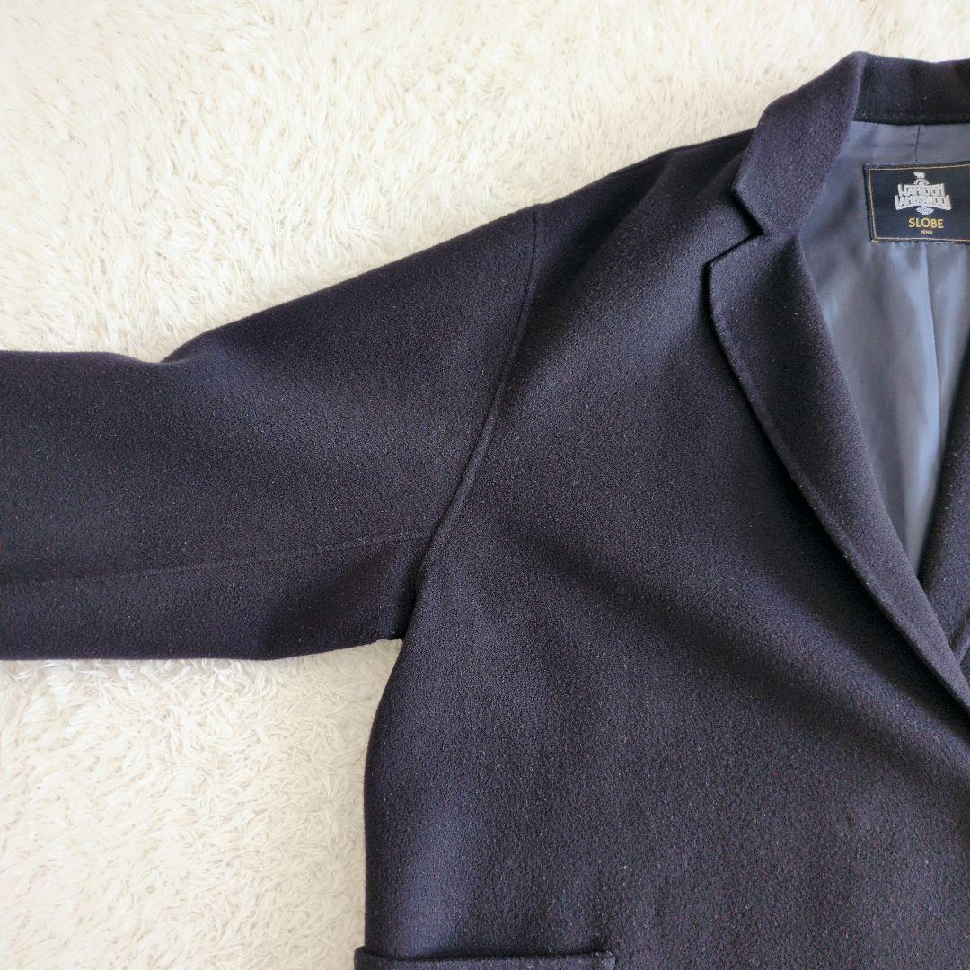 スローブイエナ　HAMILTONダブルフェイスロングチェスターコート　ネイビー