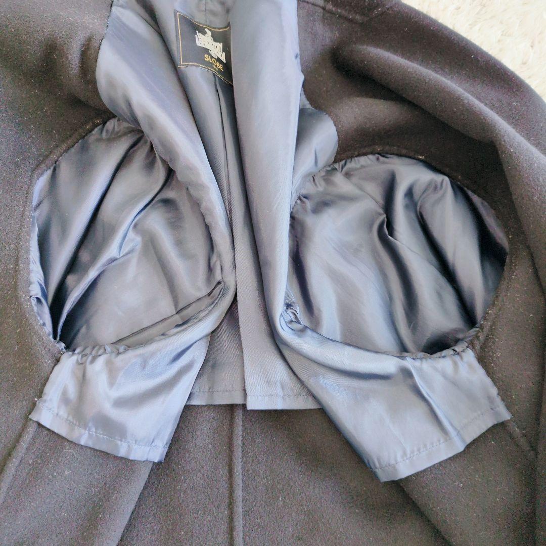 スローブイエナ　HAMILTONダブルフェイスロングチェスターコート　ネイビー