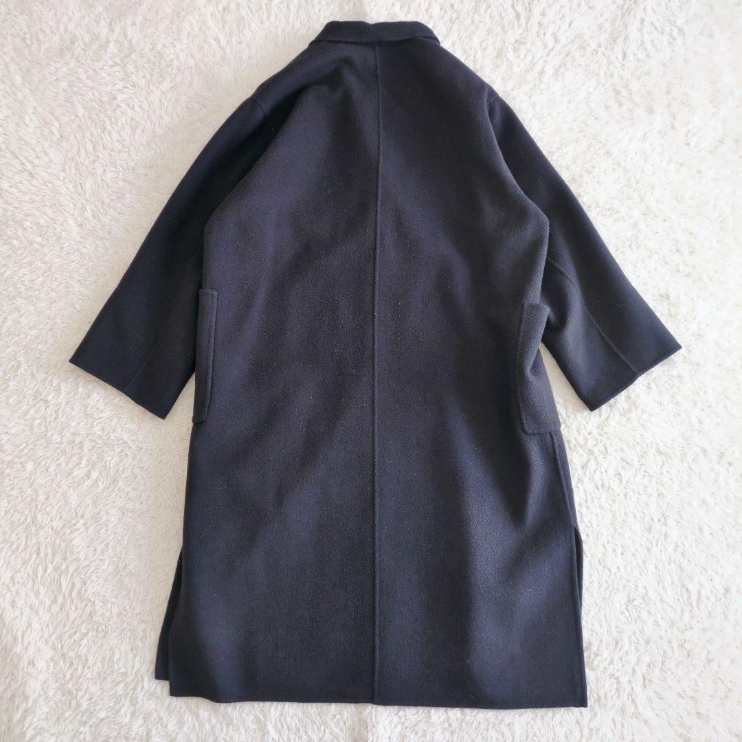 スローブイエナ　HAMILTONダブルフェイスロングチェスターコート　ネイビー