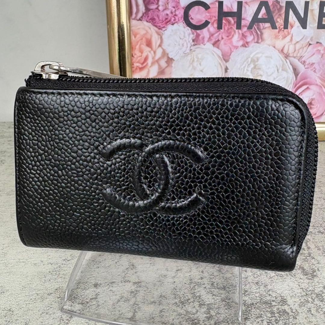 CHANEL シャネル　キャビアスキン　デカココ　ケース　カードケース