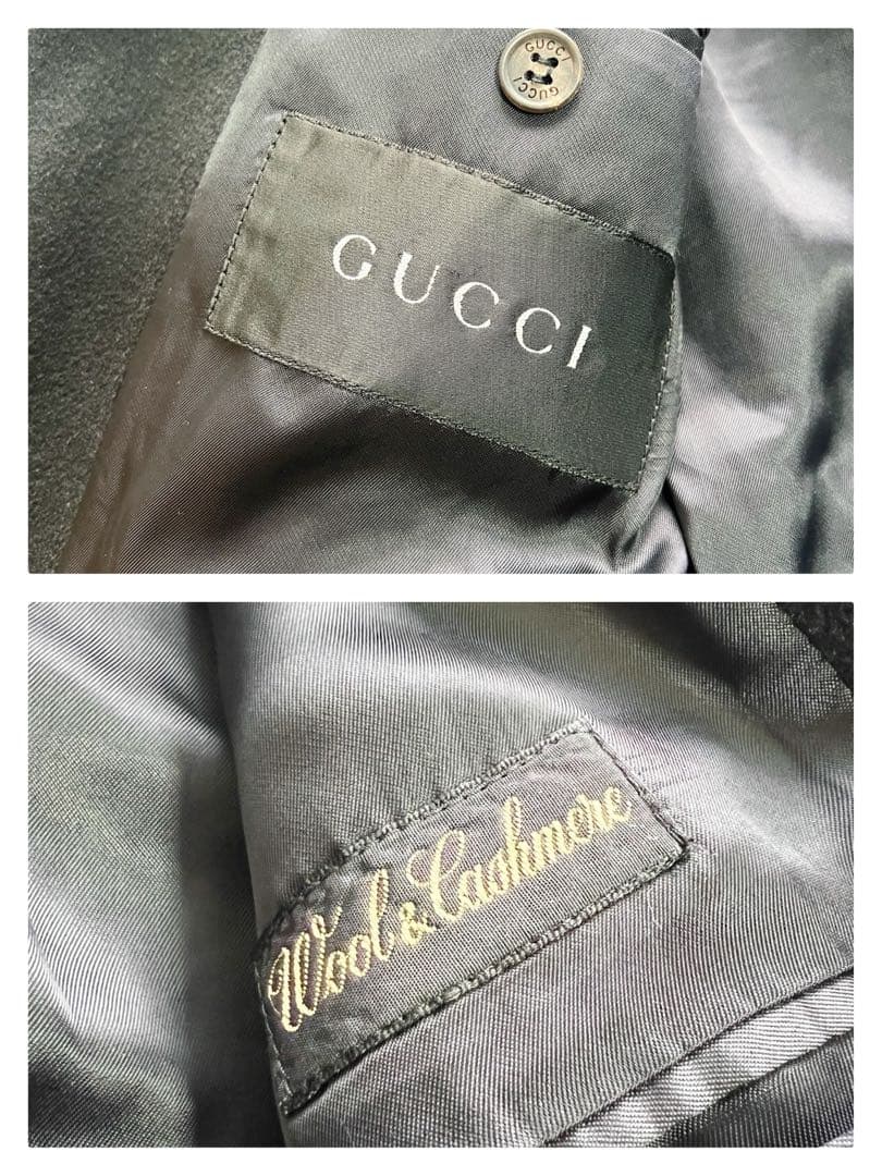 GUCCI グッチ　チェスターコート　カシミヤ混　ブラック　サイズ50