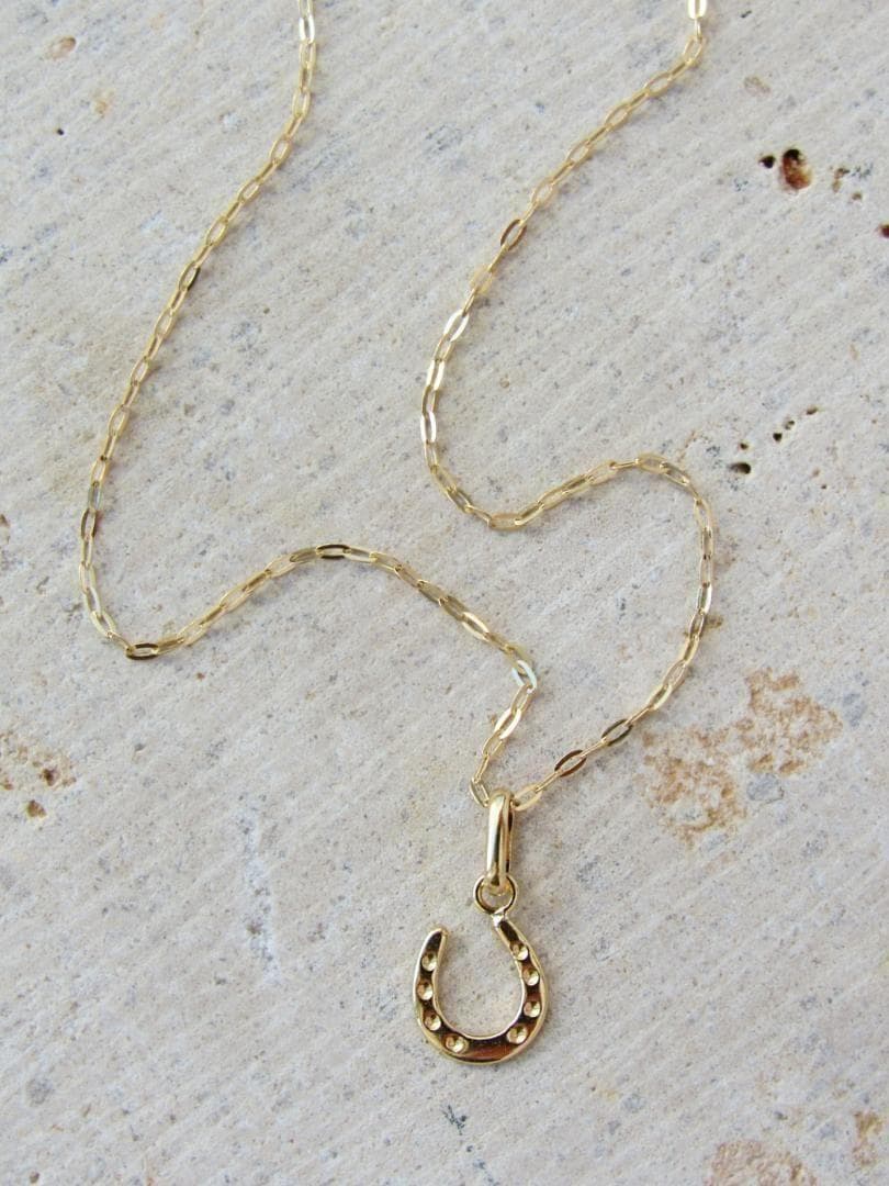 K18 18K 刻印 18金 ネックレス トップ 馬蹄 ホースシュー 金運 開運