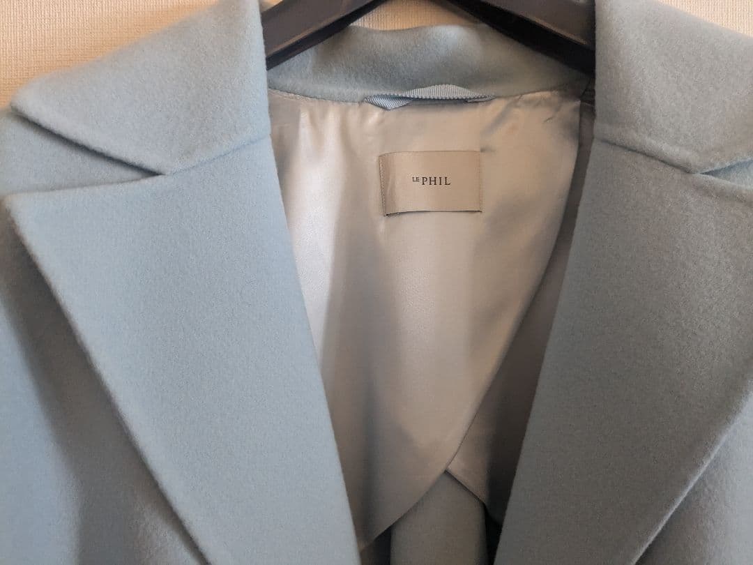 LE PHIL 水色 ソフトウールリバービッグPコート