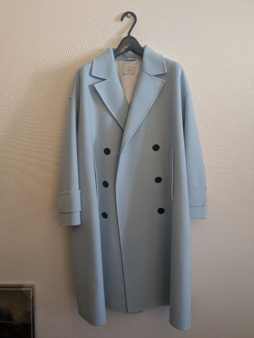 LE PHIL 水色 ソフトウールリバービッグPコート