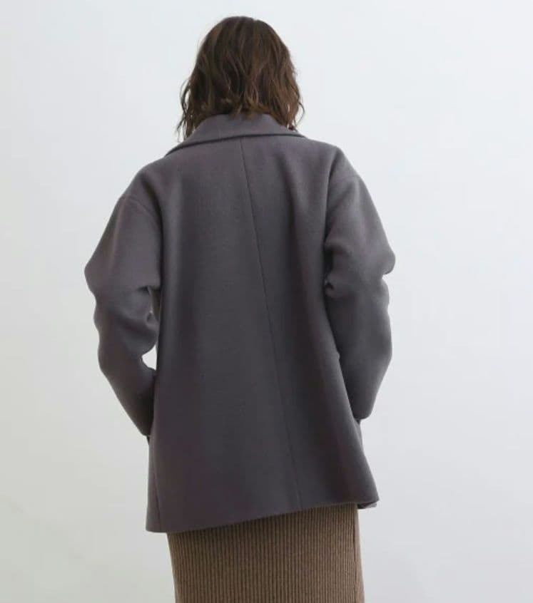 【美品】インディヴィ　ウールリバーテーラードコート