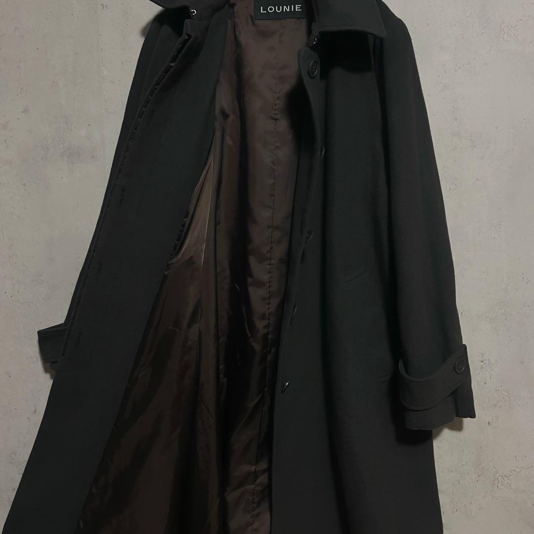 ルーニィ　LOUNIE フード付ステンカラーコート　チャコール